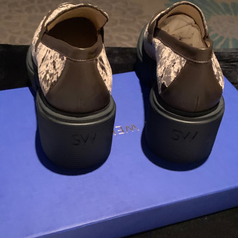 Stuart Weitzman Brown Crushed Velvet Soho  Loafers-Truffle - Picture 6 of 16